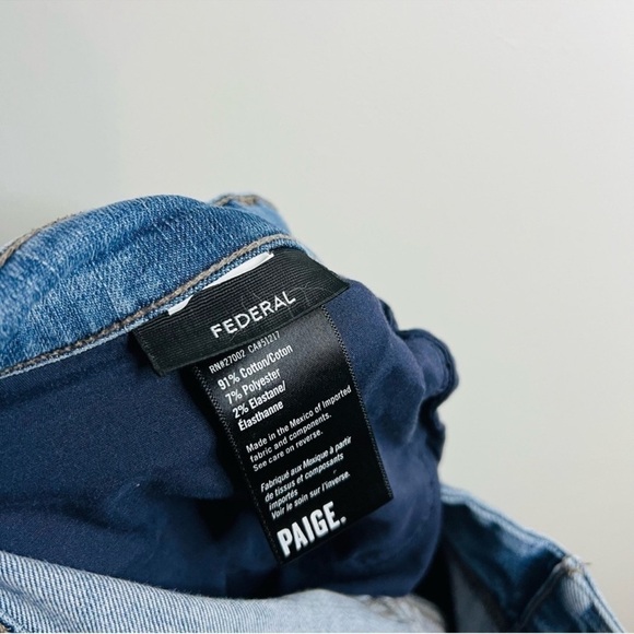 Paige Blue Federal Slim Straight Jeans 30W - Picture 5 of 7